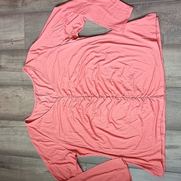 Women's Long Sleeve Ruched Knit Top Ava & Viv Coral size 2X - Picture 4 of 12